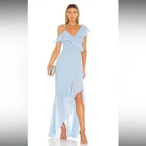 Lovers + Friends | Dresses | Elegant Light Blue Ruffle Dress | Poshmark